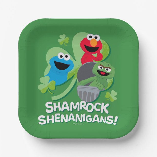 Sesame Street | Shamrock Shenanigans! Paper Plates (Front)
