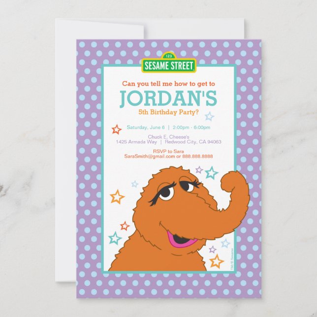 Sesame Street | Snuffy Birthday Invitation (Front)