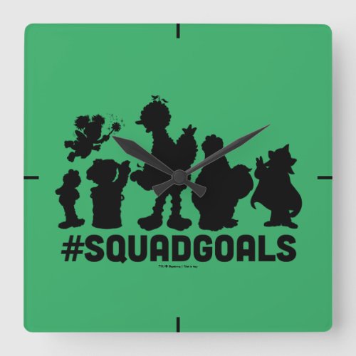 Sesame Street _ SquadGoals Square Wall Clock