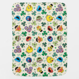 Sesame Street St. Patrick's Day Pattern Baby Blanket