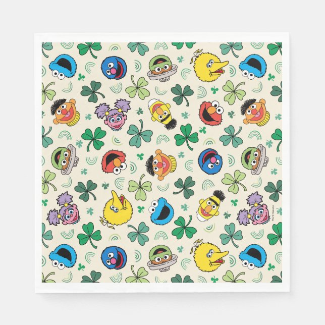Sesame Street St. Patrick's Day Pattern Napkins (Front)