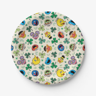 Sesame Street St. Patrick's Day Pattern Paper Plates