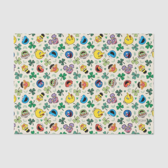 Sesame Street St. Patrick's Day Pattern Tissue Paper (Front)