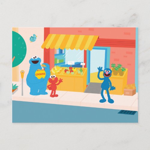 Sesame Street  Street Scene Postcard