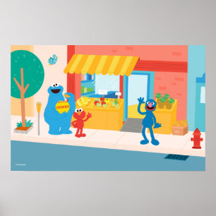 Sesame Street Street Scene Poster