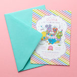 Sesame Street | Striped Baby Birthday Invitation<br><div class="desc">This adorable birthday invitation features beloved Sesame Street characters against a vibrant striped background, creating a playful and cheerful design. Perfect for celebrating your little one’s special day, this invitation captures the charm of Sesame Street and sets the tone for a fun-filled party. Customizable with your event details, it’s an...</div>