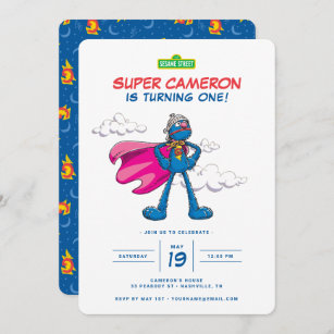 Sesame Street   Super Grover Birthday Invitation