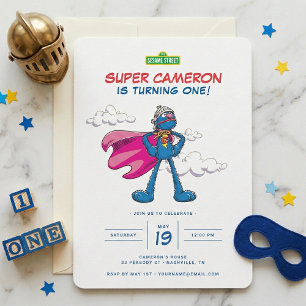 Sesame Street   Super Grover Birthday Invitation