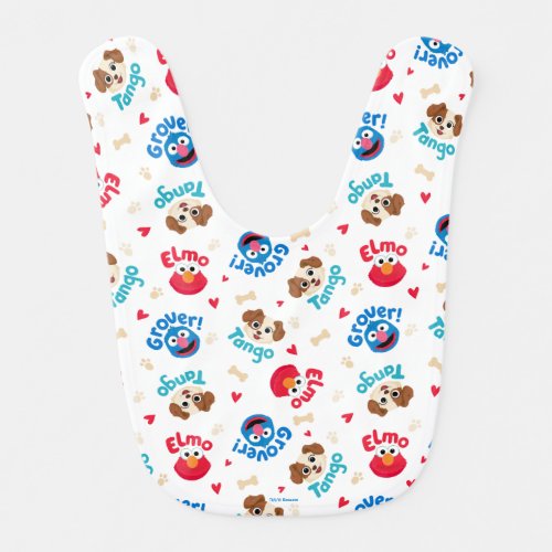 Sesame Street  Tango Elmo  Grover Pattern Baby Bib