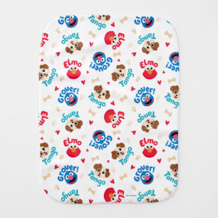 Sesame Street   Tango, Elmo, & Grover Pattern Baby Burp Cloth