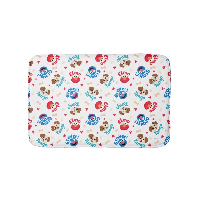 Sesame Street | Tango, Elmo, & Grover Pattern Bath Mat (Front)