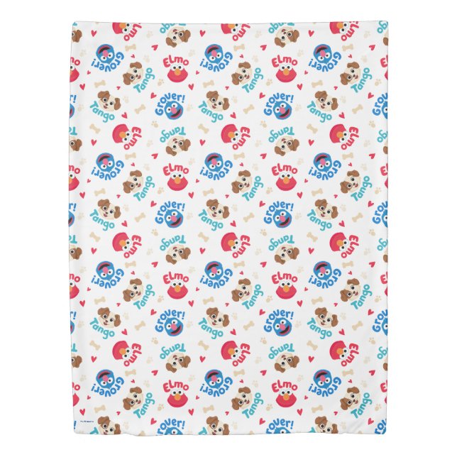 Sesame Street | Tango, Elmo, & Grover Pattern Duvet Cover (Front)