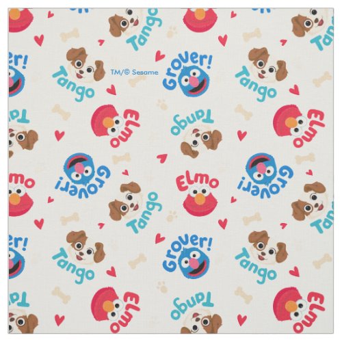 Sesame Street  Tango Elmo  Grover Pattern Fabric