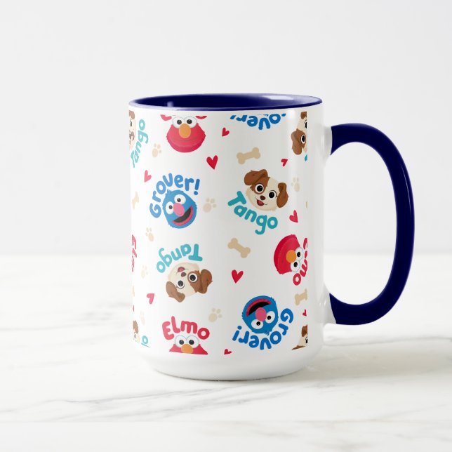 Sesame Street | Tango, Elmo, & Grover Pattern Mug (Right)