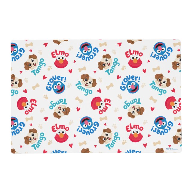 Sesame Street | Tango, Elmo, & Grover Pattern Placemat (Front)