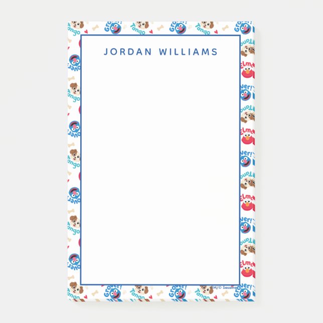 Sesame Street | Tango, Elmo, & Grover Pattern Post-it Notes (Front)