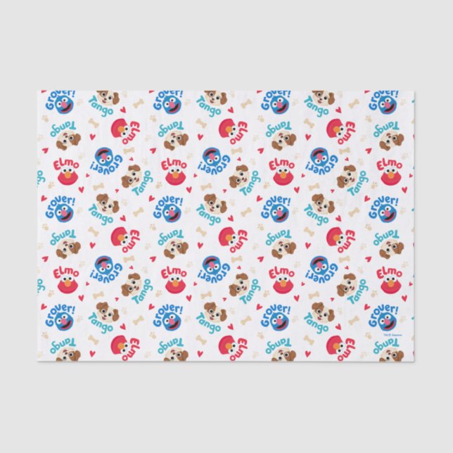 Sesame Street | Tango, Elmo, & Grover Pattern Tissue Paper (Front)
