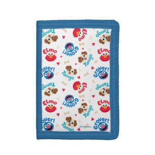 Sesame Street Tango, Elmo, & Grover Pattern Trifold Wallet