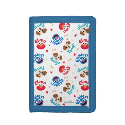 Sesame Street  Tango Elmo  Grover Pattern Trifold Wallet