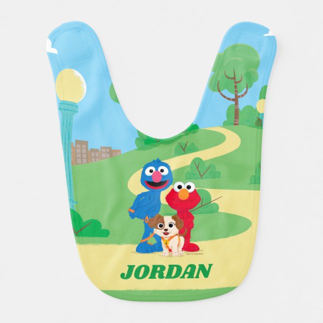 Sesame Street | Tango With Grover & Elmo Baby Bib (Front)