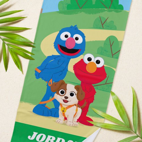 Sesame Street  Tango With Grover  Elmo Beach Towel