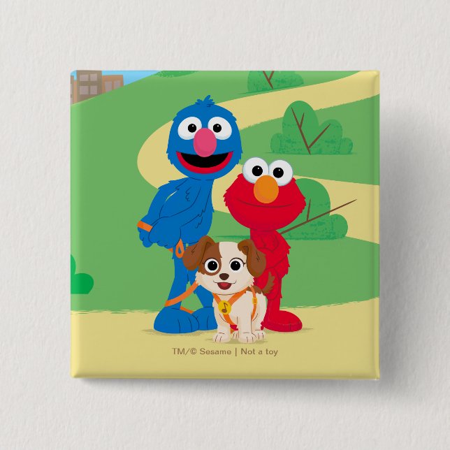 Sesame Street | Tango With Grover & Elmo Button (Front)