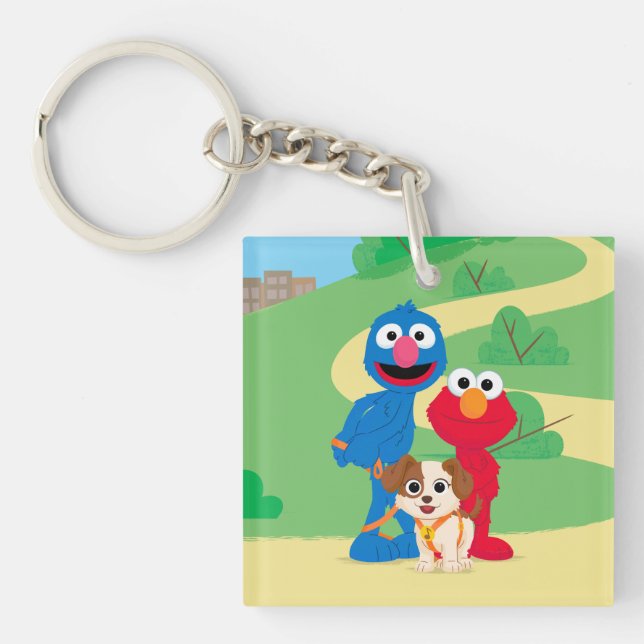 Sesame Street | Tango With Grover & Elmo Keychain (Front)