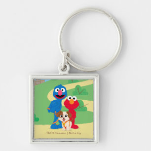 Sesame Street Tango With Grover & Elmo Keychain