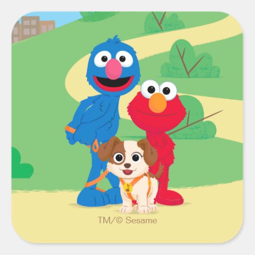 Sesame Street  Tango With Grover  Elmo Square Sticker