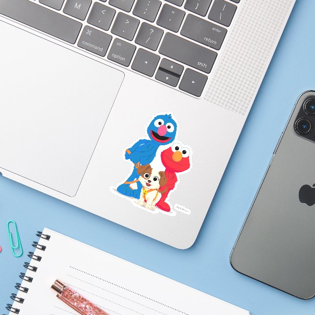 Sesame Street | Tango With Grover & Elmo Sticker (Laptop w/ iPhone)