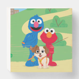 Sesame Street Tango With Grover & Elmo Wooden Box Sign