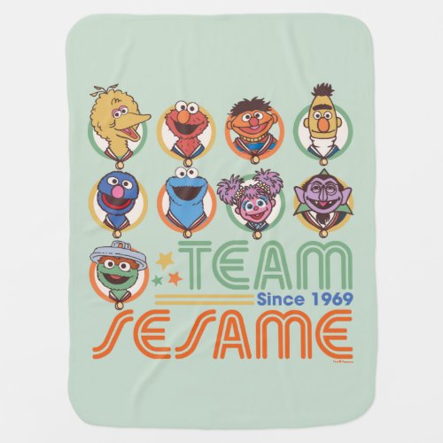 Sesame Street  Team Sesame Since 1969 Baby Blanket