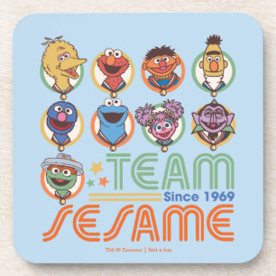 Sesame Street Team Sesame Since 1969 Beverage Coaster