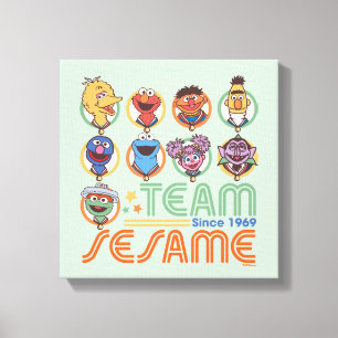 Sesame Street Team Sesame Since 1969 Canvas Print
