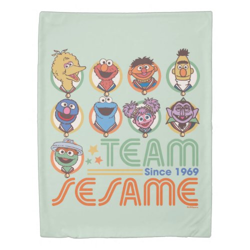 Sesame Street  Team Sesame Since 1969 Duvet Cover