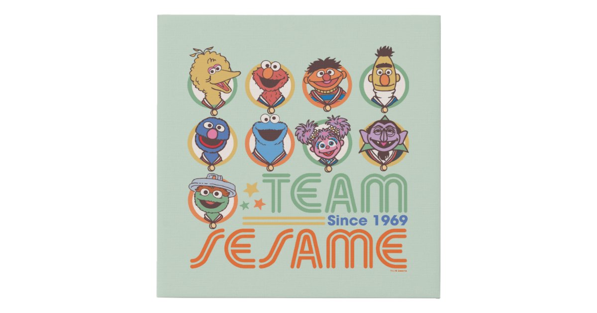 Sesame Street | Team Sesame Since 1969 Faux Canvas Print | Zazzle
