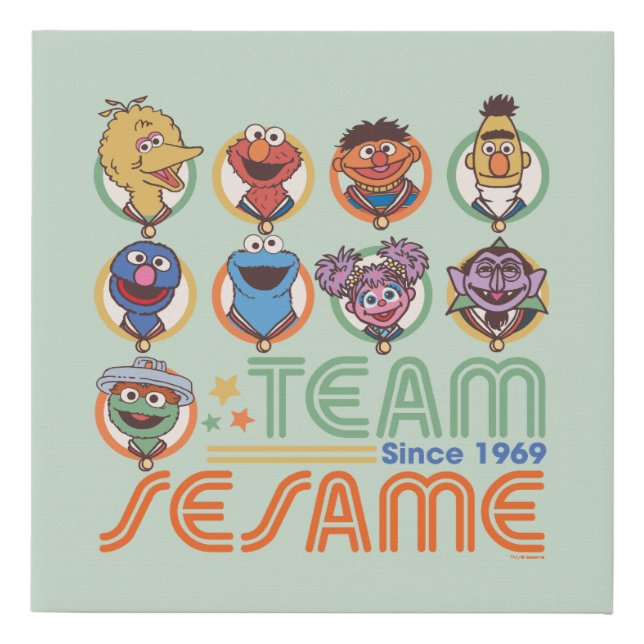 Sesame Street | Team Sesame Since 1969 Faux Canvas Print (Front)