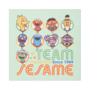 Sesame Street Team Sesame Since 1969 Metal Print