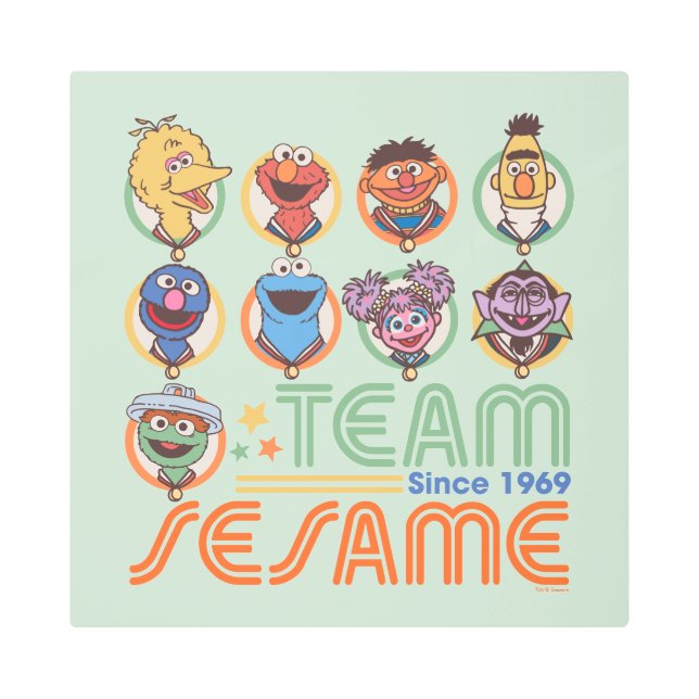 Sesame Street | Team Sesame Since 1969 Metal Print (Front)