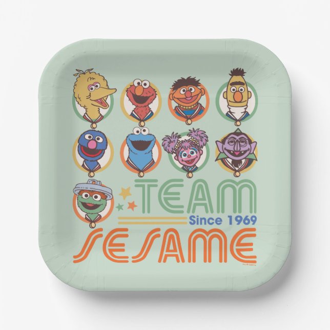 Sesame Street | Team Sesame Since 1969 Paper Plates (Front)