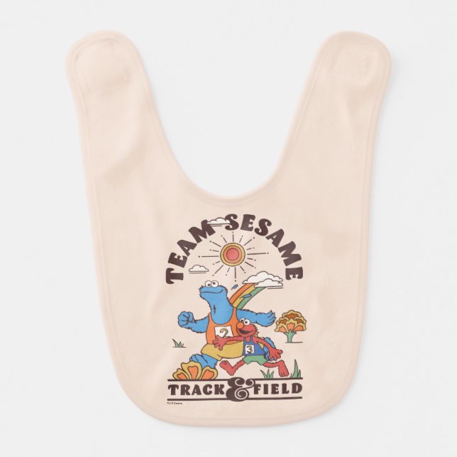 Sesame Street | Team Sesame Track & Field Baby Bib (Front)