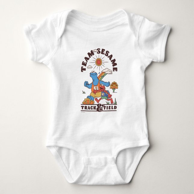 Sesame Street | Team Sesame Track & Field Baby Bodysuit (Front)