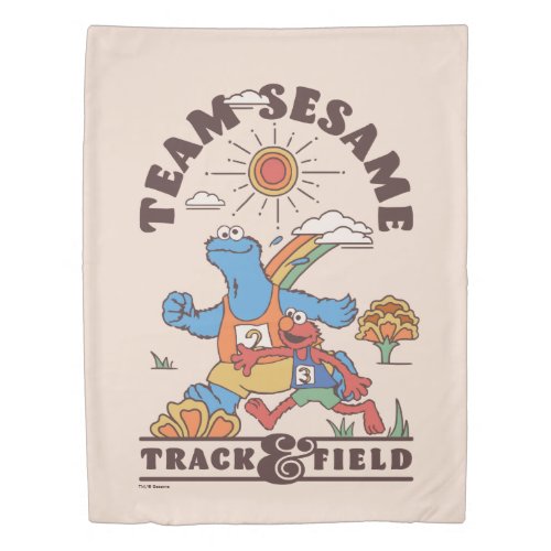 Sesame Street  Team Sesame Track  Field Duvet Cover