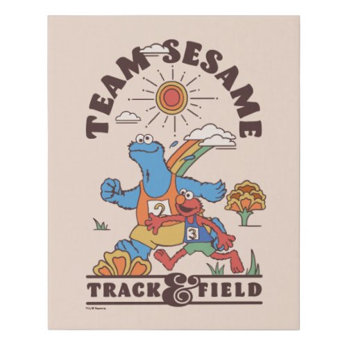 Sesame Street  Team Sesame Track  Field Faux Canvas Print