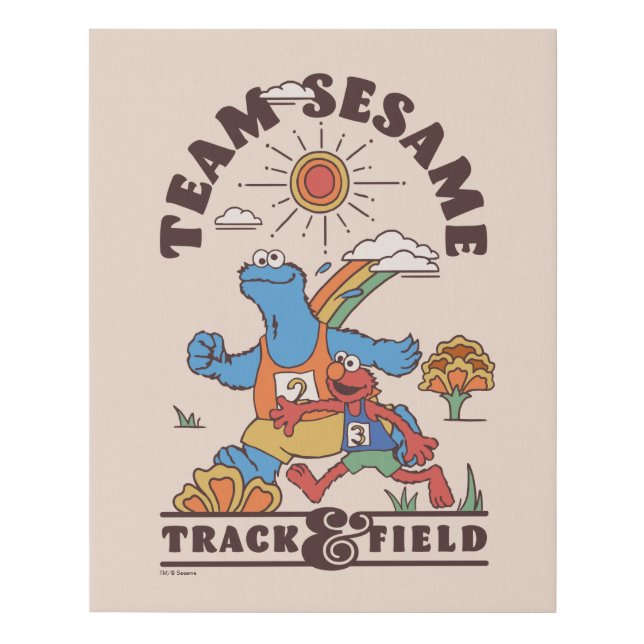 Sesame Street | Team Sesame Track & Field Faux Canvas Print (Front)