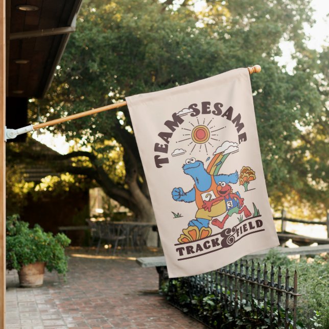 Sesame Street | Team Sesame Track & Field House Flag (In SItu)