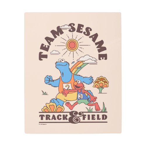 Sesame Street  Team Sesame Track  Field Metal Print