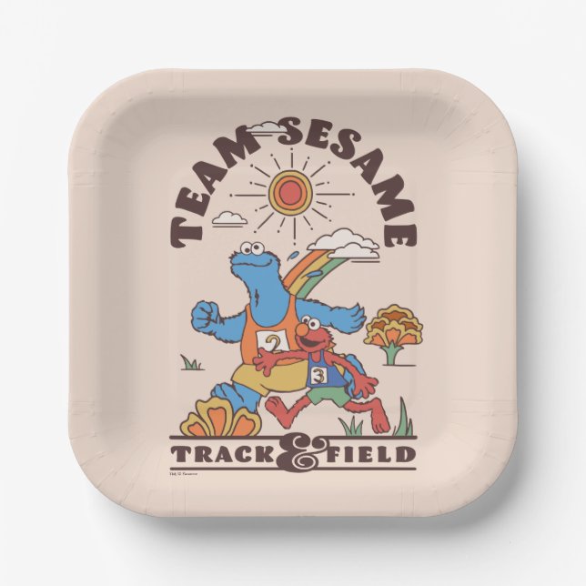 Sesame Street | Team Sesame Track & Field Paper Plates (Front)