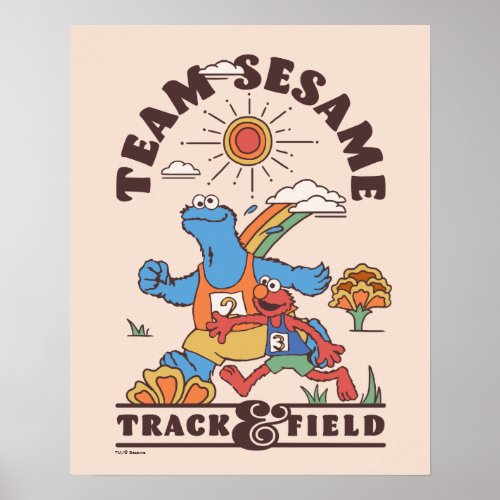Sesame Street  Team Sesame Track  Field Poster