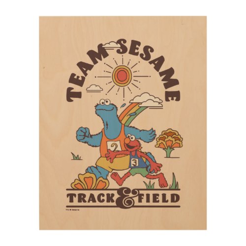 Sesame Street  Team Sesame Track  Field Wood Wall Art